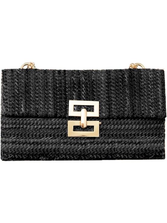 Handbags - Women’s Black1 Straw Woven Clutch Purse Crossbody Evening Wedding Handbag
